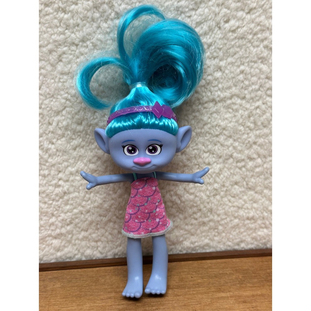 Mattel Trolls Band Together Doll Blue Hair Pink Dress 6 Inch Figure